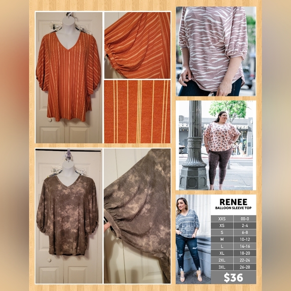 #439 Lularoe Renee balloon tops Varies, colors Avail,Sz. 3X - Picture 6 of 6